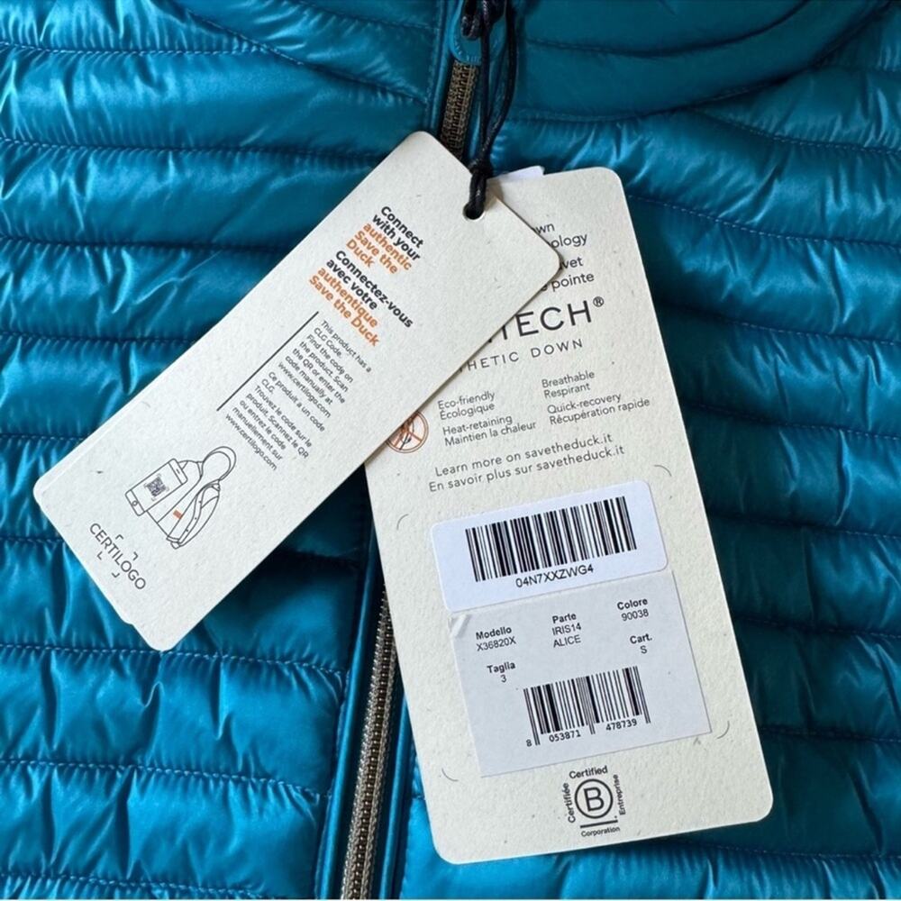 NWT Save The Duck Carina Puffer Jacket Lightweight Spring Puffer Quilted Zip Lg - Picture 9 of 15